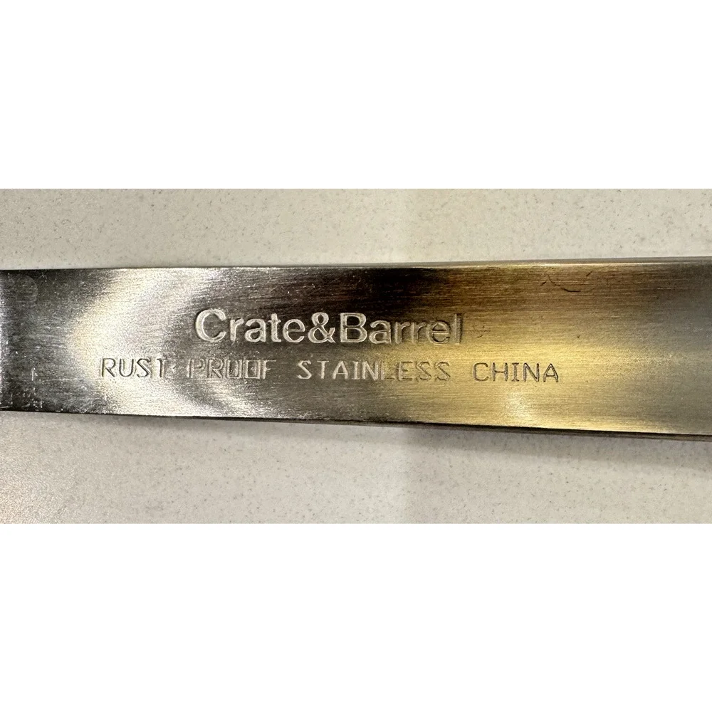 CRATE & BARREL Rust Proof Stainless Silicone Red Wide Flipper Turner Spatula